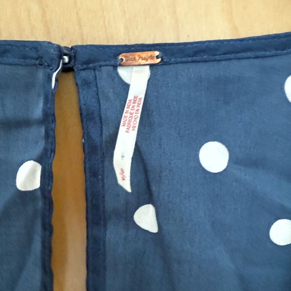 Free People Maxi Navy/White Polka Dot Dress - Picture 6 of 7